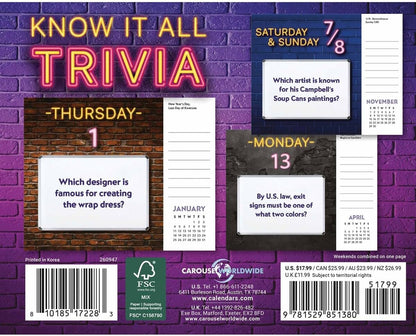 Knowitall Trivia Ec Box Calendar 2026