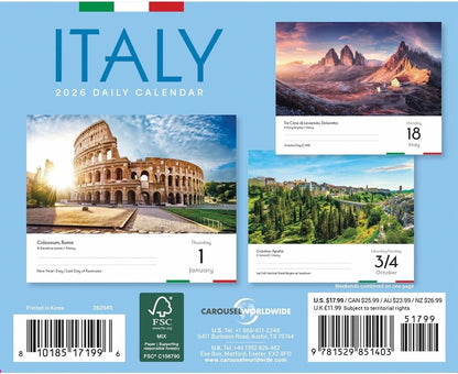 Italy Box Calendar 2026