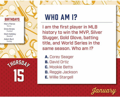 Daily Sports Trivia Box Calendar 2026