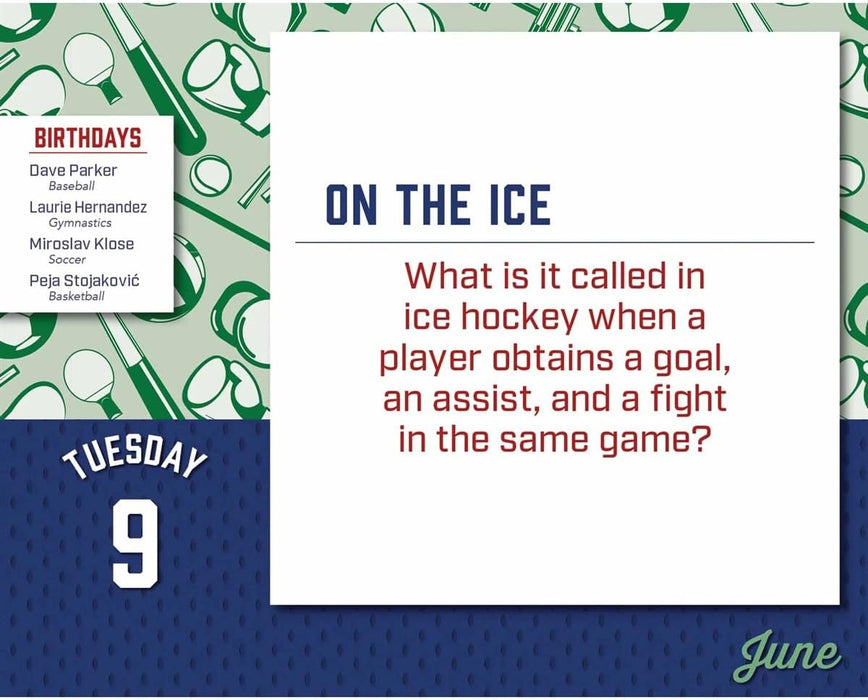 Daily Sports Trivia Box Calendar 2026