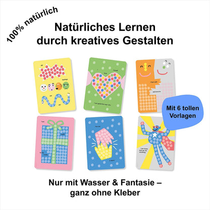 Playmais Mosaic Affirmation Cards 2300 delen, knutselset, natuurlijk speelgoed, inclusief sponsjes, 6 motiefsjablonen, veganistisch, verantwoordelijk en veilig voor kinderen en milieu, vanaf 3 jaar