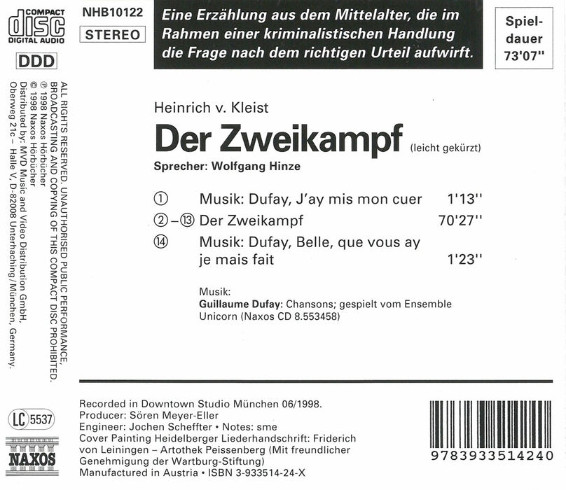 Der Zweikampf: ca. 73 Min. DDD