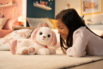 Gipsy Toys - Interactive Plush Toy Puppy Bella - 30 cm - Pink and White - Sold in a Gift Box