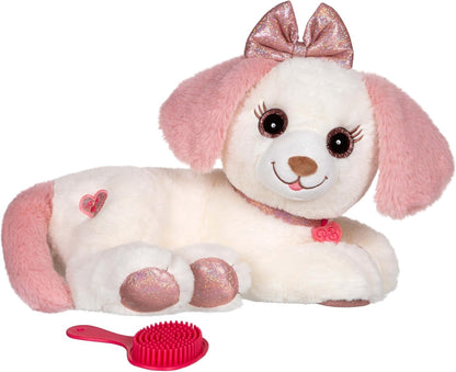 Gipsy Toys - Interactive Plush Toy Puppy Bella - 30 cm - Pink and White - Sold in a Gift Box