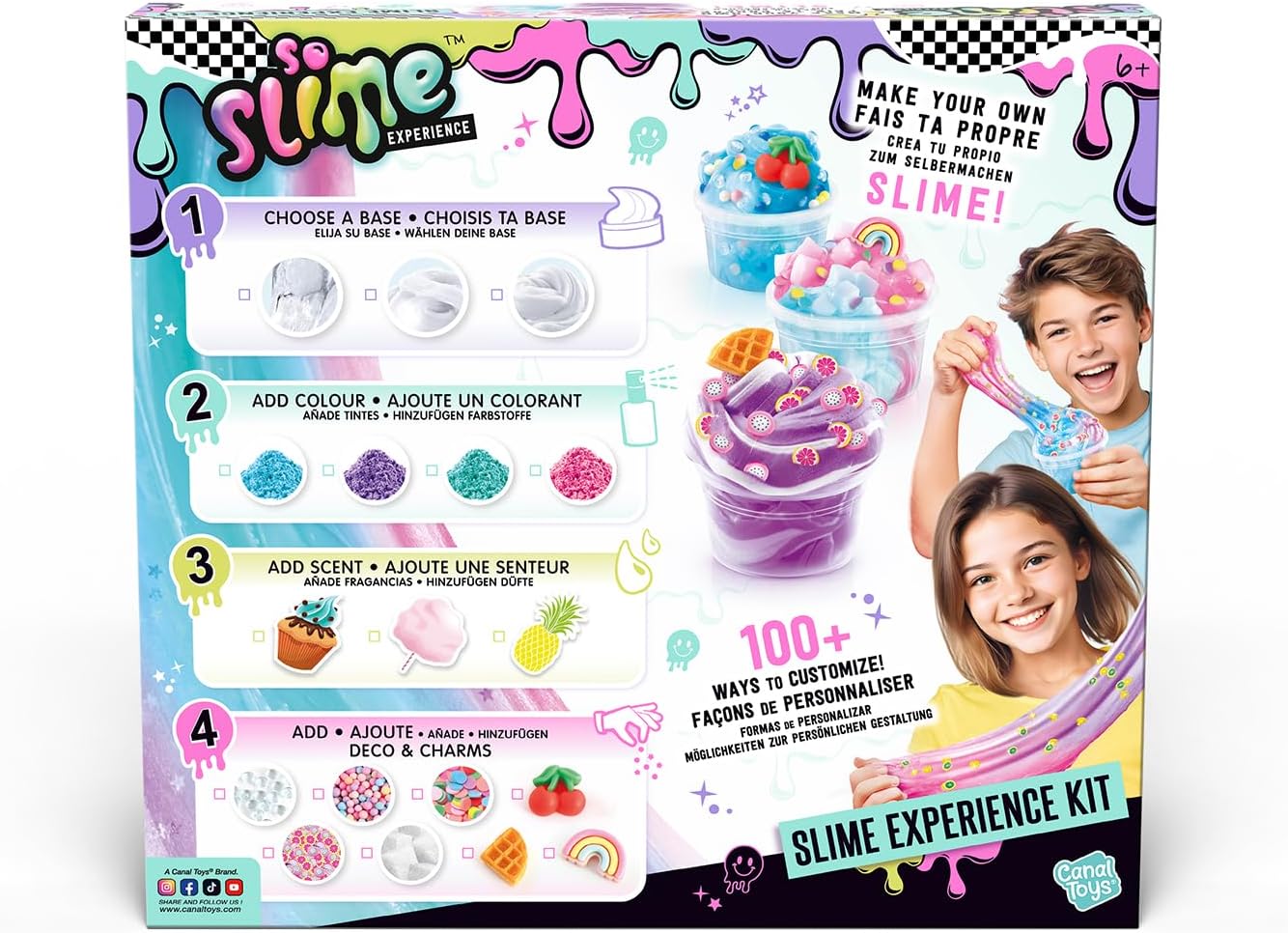 So Slime Premium Slime Experience | DIY kit with Clear, Butter & Glossy Slime Set with Dyes, Scents & Decorations | Make & Customise Your Own Slime | kids gift Age 6+
