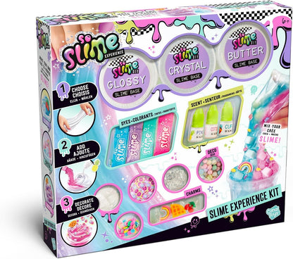So Slime Premium Slime Experience | DIY kit with Clear, Butter & Glossy Slime Set with Dyes, Scents & Decorations | Make & Customise Your Own Slime | kids gift Age 6+