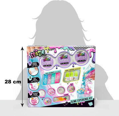 So Slime Premium Slime Experience | DIY kit with Clear, Butter & Glossy Slime Set with Dyes, Scents & Decorations | Make & Customise Your Own Slime | kids gift Age 6+