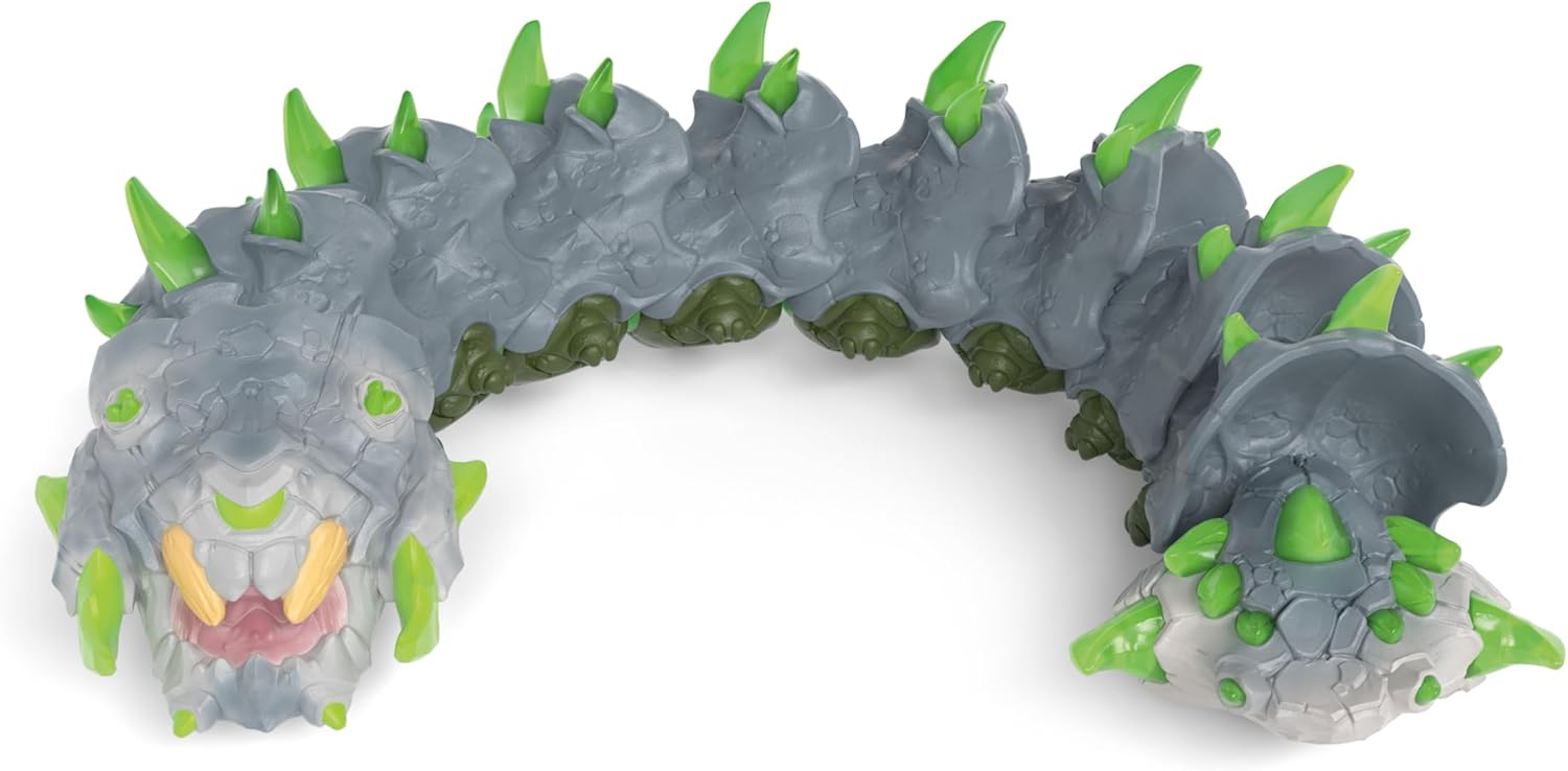 SCHLEICH Eldrador Creatures - 11" Stone Worm Toy - Movable Bug Beast Figure for Boys and Girls - Imaginative Play Fantasy Snake Figurine - Durable Monster Toys for Kids Ages 7+ | 70853