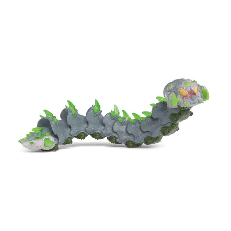 SCHLEICH Eldrador Creatures - 11" Stone Worm Toy - Movable Bug Beast Figure for Boys and Girls - Imaginative Play Fantasy Snake Figurine - Durable Monster Toys for Kids Ages 7+ | 70853