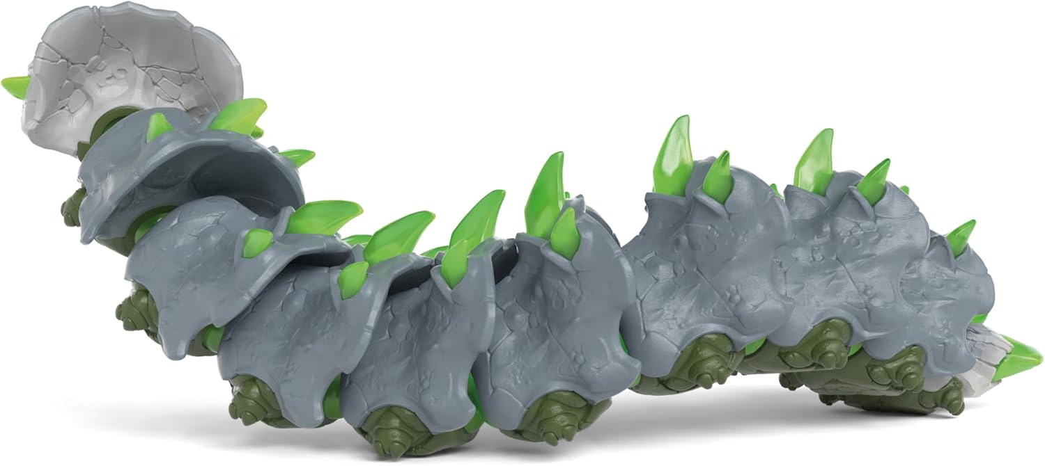 SCHLEICH Eldrador Creatures - 11" Stone Worm Toy - Movable Bug Beast Figure for Boys and Girls - Imaginative Play Fantasy Snake Figurine - Durable Monster Toys for Kids Ages 7+ | 70853