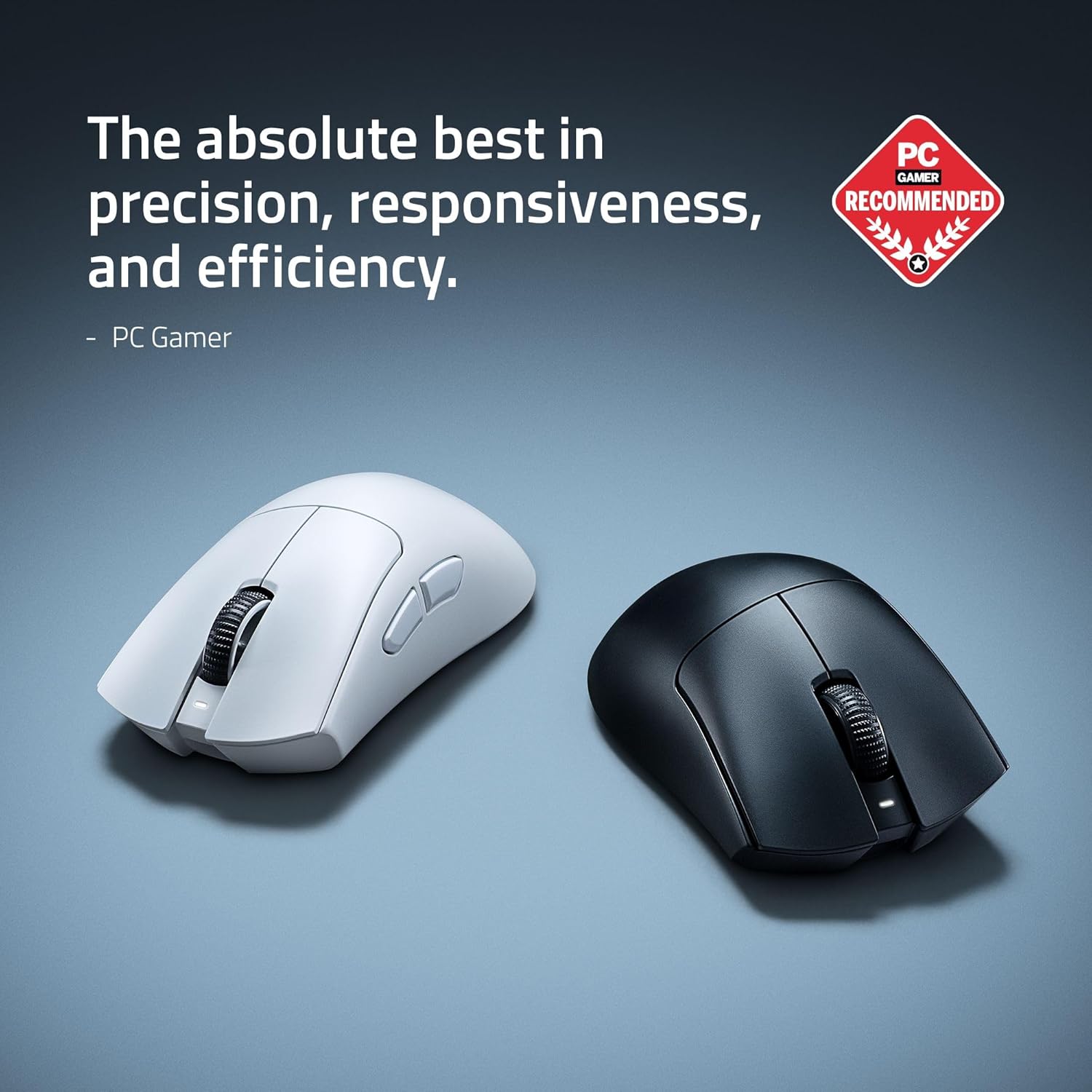 Razer DeathAdder V4 Pro - Ultra-lightweight Wireless Ergonomic Esports Mouse - 57g - 2,4 Ghz Hyperspeed - Focus Pro 45K Sensor - 8K Hz Polling - Optical Switches Gen-4 - PC/Mac | White