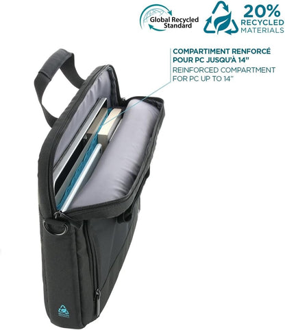 Theone Briefcase Toploading Blue Zip 11-14In -Recycled