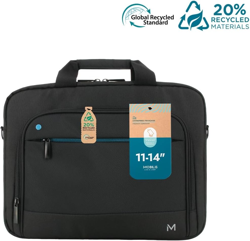 Theone Briefcase Toploading Blue Zip 11-14In -Recycled