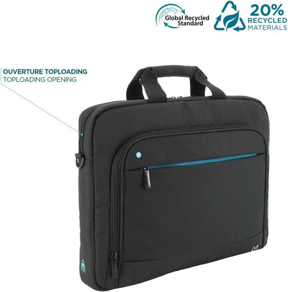 Theone Briefcase Toploading Blue Zip 11-14In -Recycled