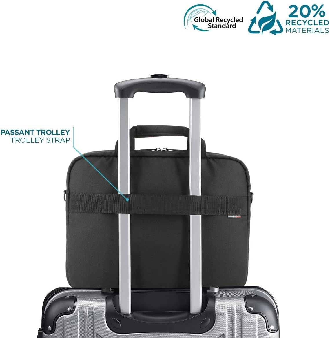 Theone Briefcase Toploading Blue Zip 11-14In -Recycled