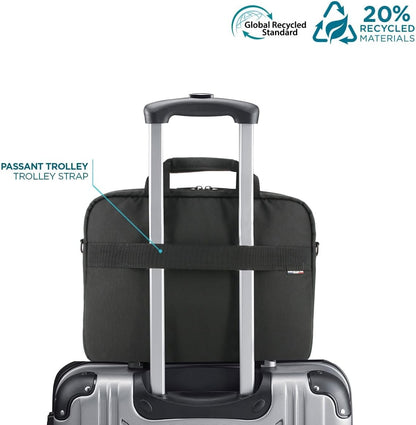 Theone Briefcase Toploading Blue Zip 11-14In -Recycled