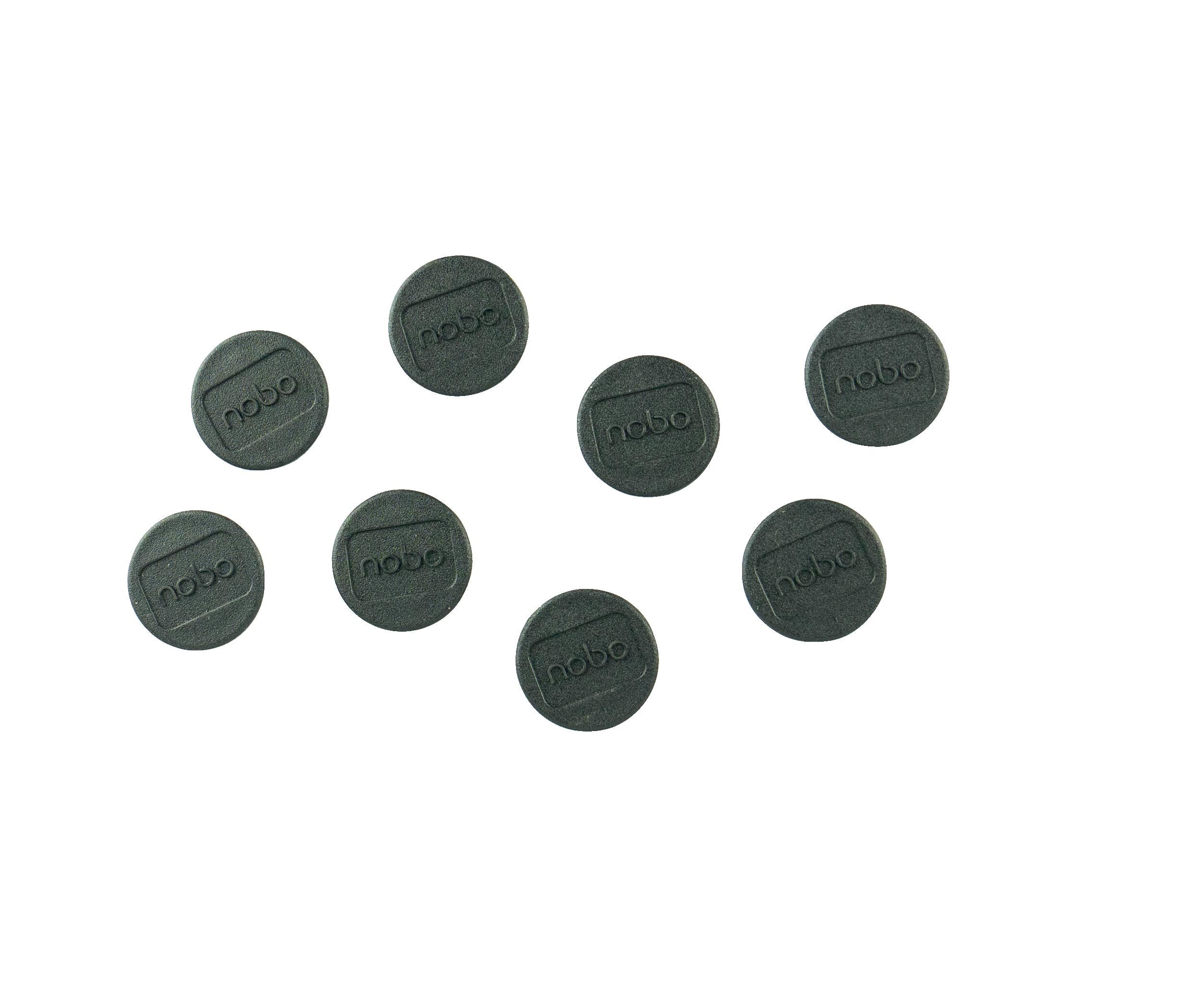 Nobo Magneti per Lavagna Bianca Magnetica, Diametro 20 mm, Confezione da 8, Nero, 1901440