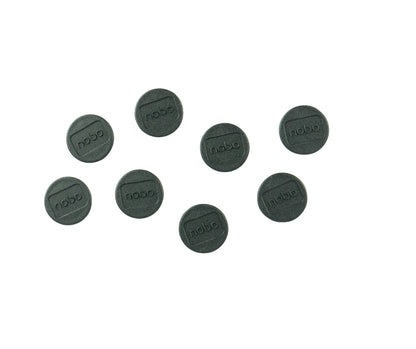 Nobo Magneti per Lavagna Bianca Magnetica, Diametro 20 mm, Confezione da 8, Nero, 1901440