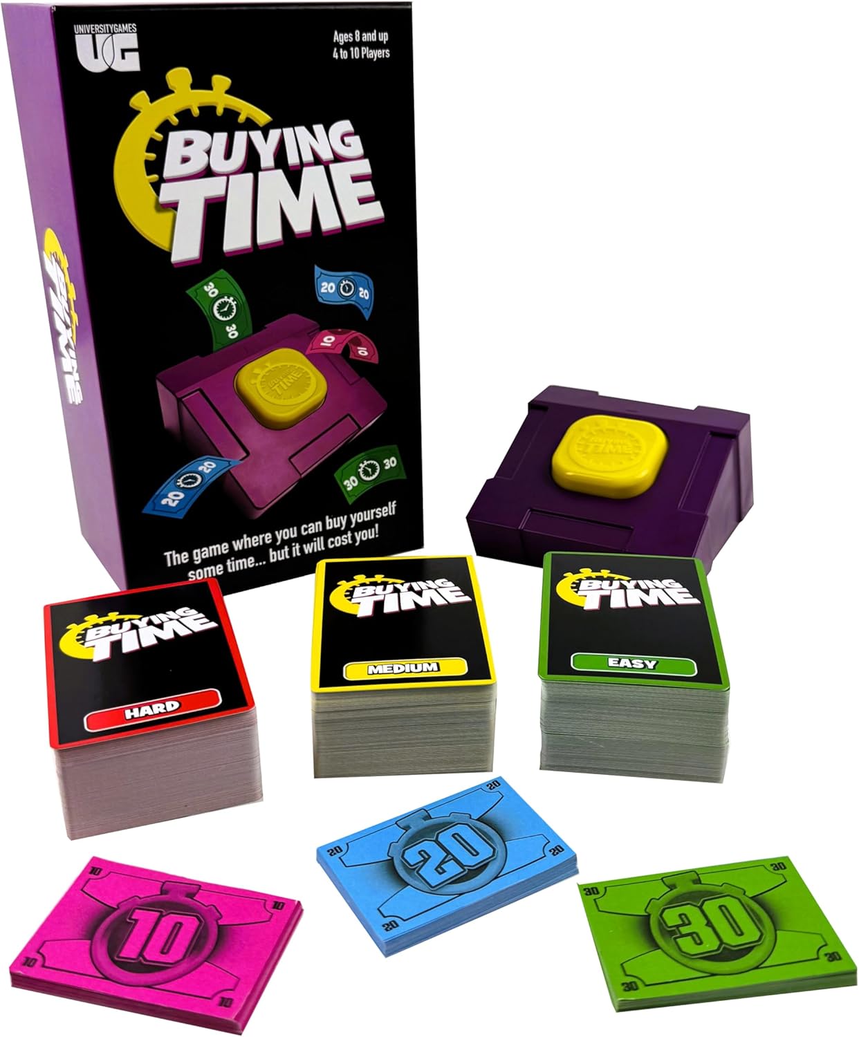 Buying Time Board Game, Ages 8+, 4-10 Players, Team Strategy Game
