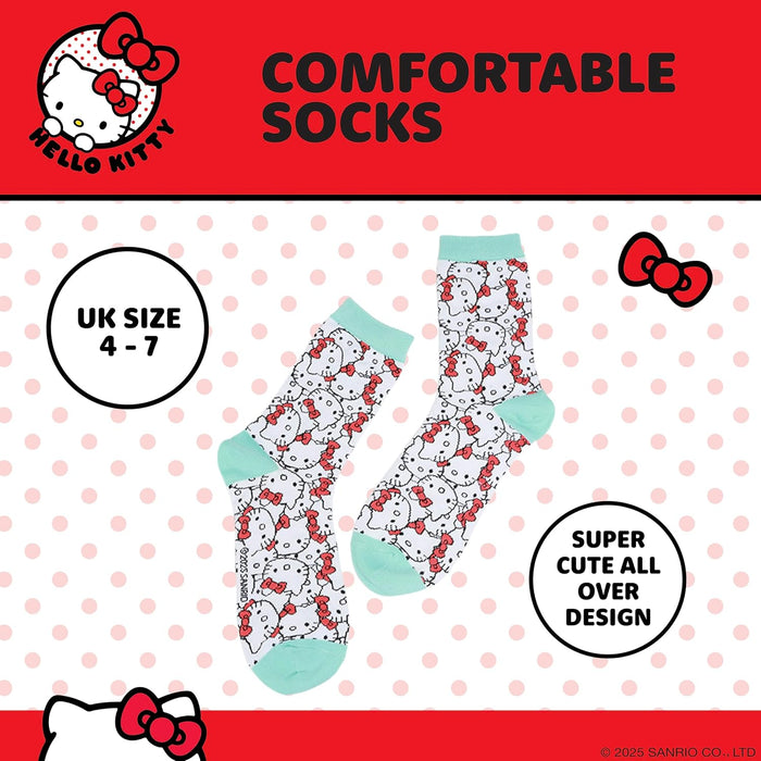 Blue Sky Studios Hello Kitty 3D Mug & Sock Set, 350 ml Porcelain Mug, Size 4-7 Kawaii Socks, Gift Set for Girls