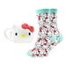 Blue Sky Studios Hello Kitty 3D Mug & Sock Set, 350 ml Porcelain Mug, Size 4-7 Kawaii Socks, Gift Set for Girls