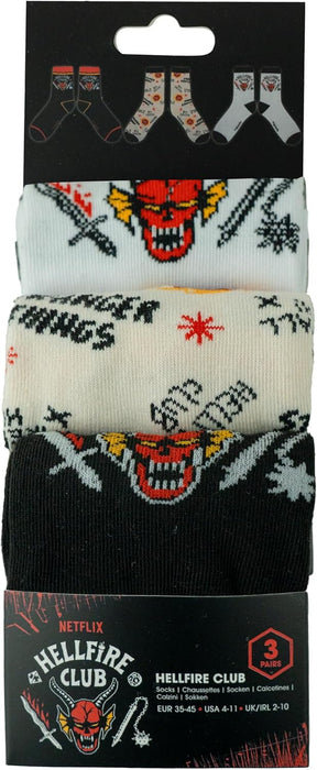 Stranger Things: Hellfire Club Set Of 3 Socks