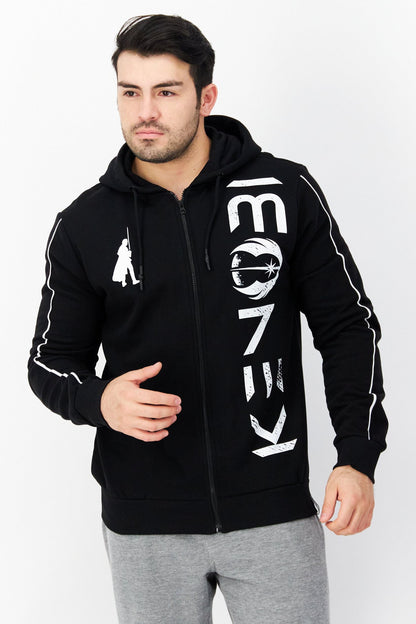 Star Wars: Obi Wan Kenobi - Zipper Black (Felpa Con Cappuccio Unisex Tg. Xl)