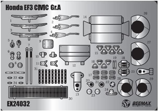 PLATS/BEEMAX EX24032 1/24 Series Honda Civic EF3 Gr.A 1989 Macau Gear Racing Detail Up Parts for Plastic Models