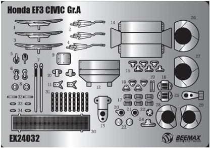 PLATS/BEEMAX EX24032 1/24 Series Honda Civic EF3 Gr.A 1989 Macau Gear Racing Detail Up Parts for Plastic Models