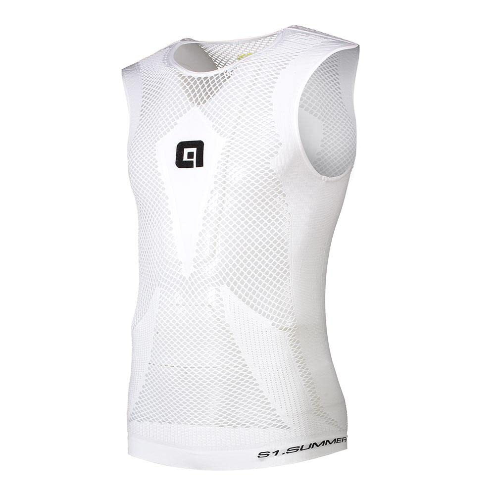Alé Cycling Unisex S1 Summer Mesh Intimo Sleeveless Base Layer, White, L/XL
