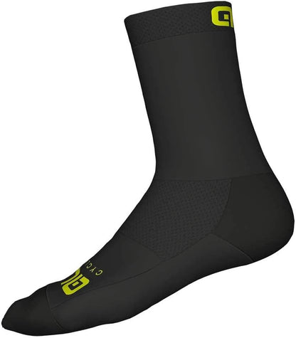 Alé Cycling Unisex Team Q-Skin 18cm Cycling Socks, Black, Medium (EU 40-43