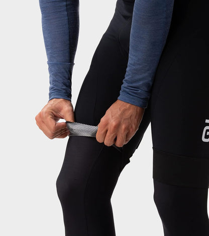 Alé Cycling Men's Solid Winter Bib Shorts, Black/White, XS