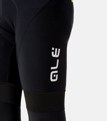 Alé Cycling Men's Solid Winter Bib Shorts, Black/White, XS