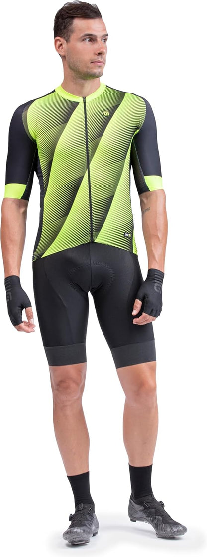 Alé Cycling Men's PR.R Square Short Sleeve Jersey, Yellow, Medium