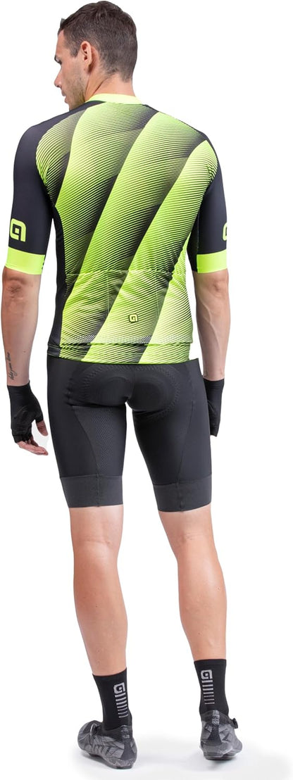 Alé Cycling Men's PR.R Square Short Sleeve Jersey, Yellow, Medium