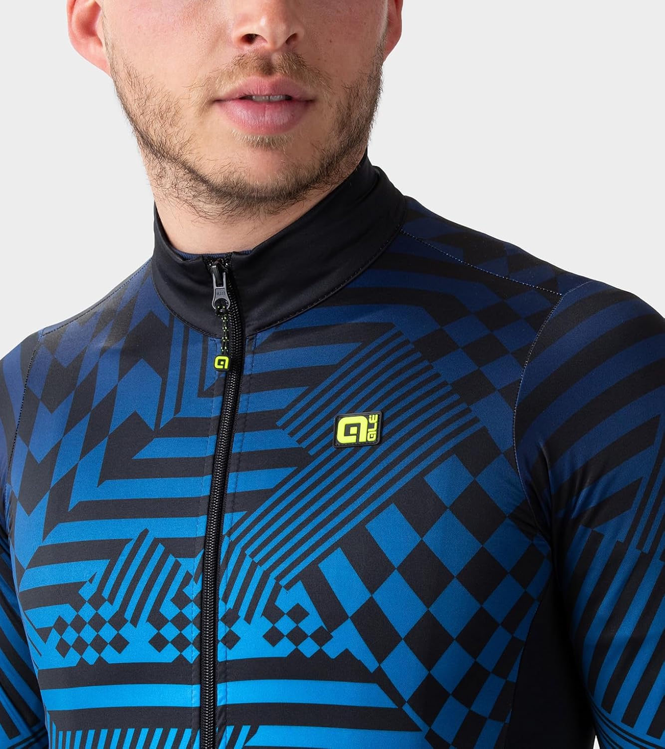 ALE' Men's Pr-s Checker Long Sleeve Cycling Jersey (Pack of 1)