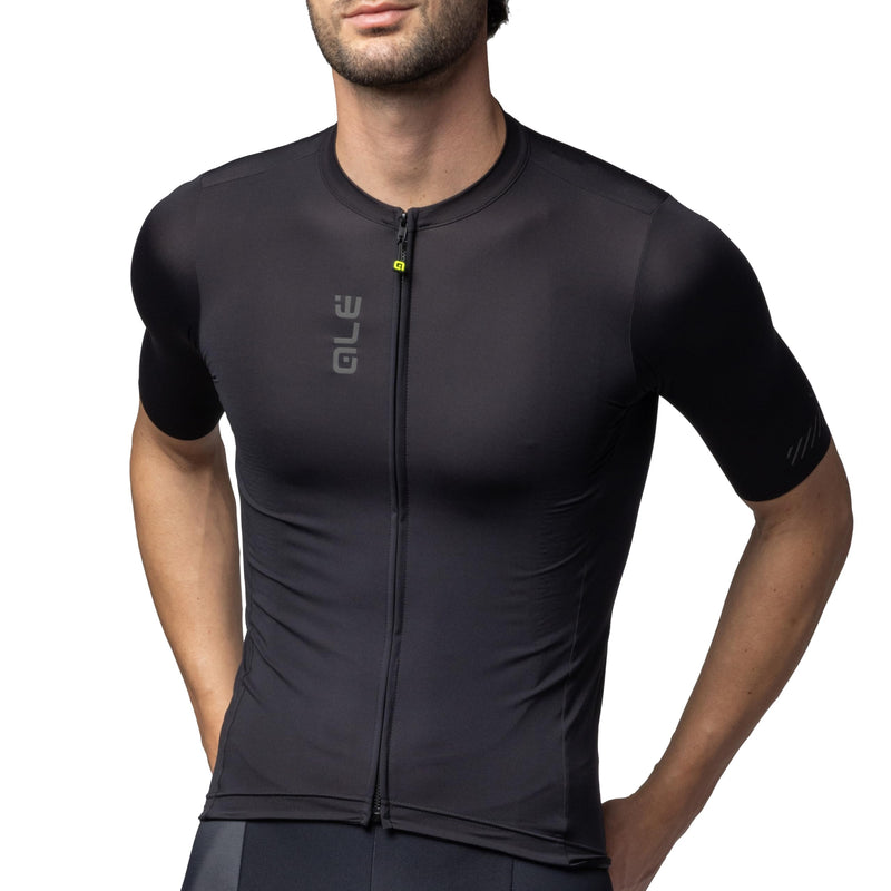 Men's Pragma Colour Block Short Sleeve Cycling Jersey, Black, XL