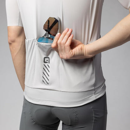 Men's Pragma Colour Block Off-Road Short Sleeve Cycling Jersey, Stone, XL