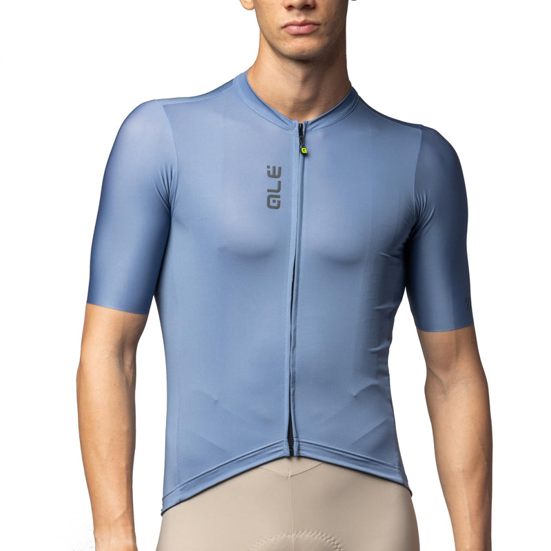 Alé Cycling Men's Pragma Colour Block Short Sleeve Cycling Jersey, Steel Blue, S