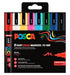 POSCA 184058 - Set di pennarelli a pennello POSCA, 8 marcatori acrilici con punta a pennello, pennarelli PC-5BR adatti a quasi tutte le superfici