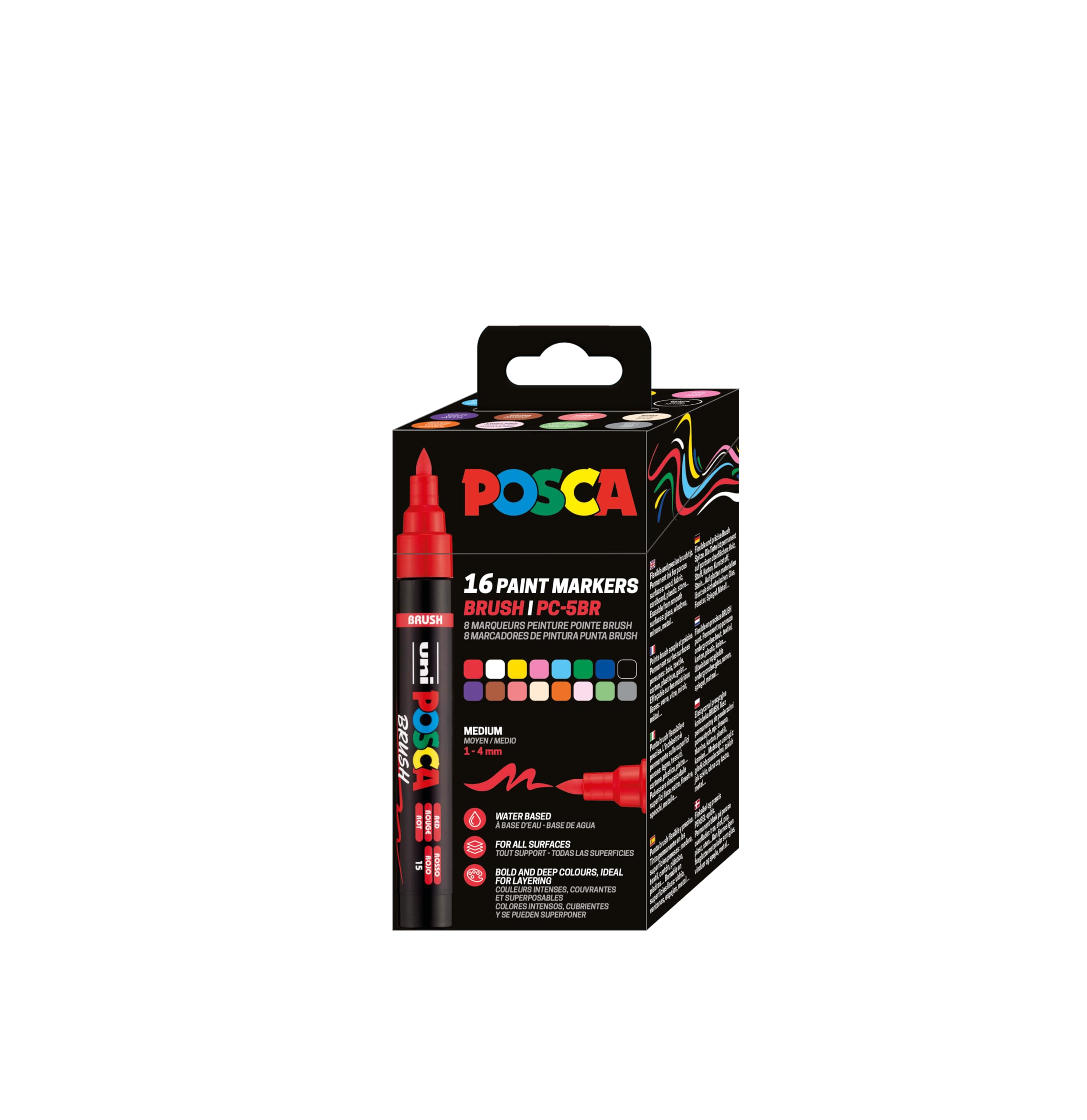Posca - Brush Pc-5Br Set, 16 Pcs (401677)