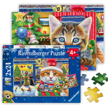 Ravensburger - Christmas Kitties 2X24P (12004059)