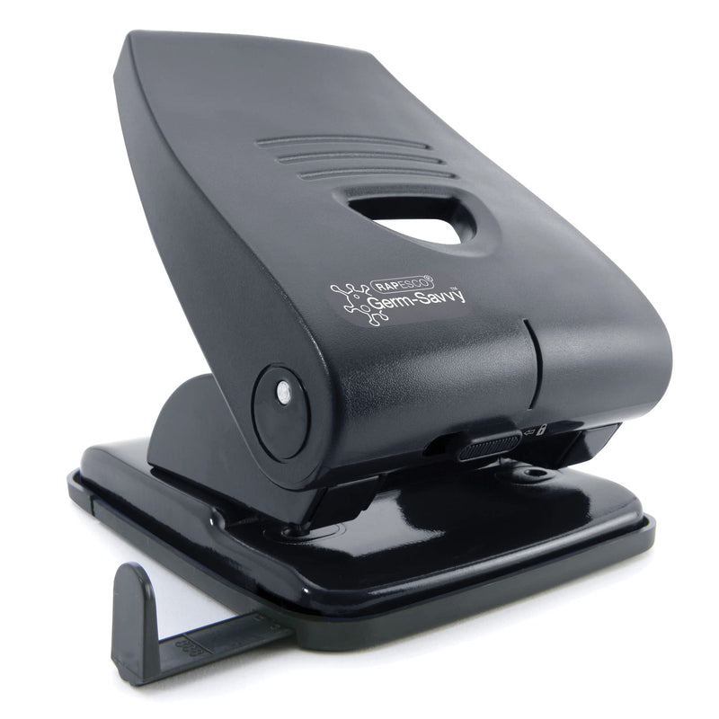 Rapesco PF835PB2 Germ-Savvy Antibacterial, 835-P Heavy Duty 2-Hole Punch, 40 Sheet Capacity