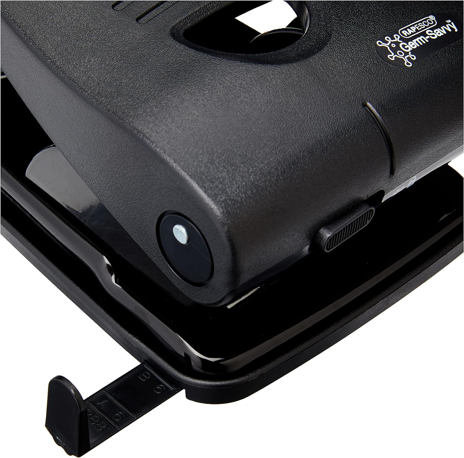 Rapesco PF835PB2 Germ-Savvy Antibacterial, 835-P Heavy Duty 2-Hole Punch, 40 Sheet Capacity