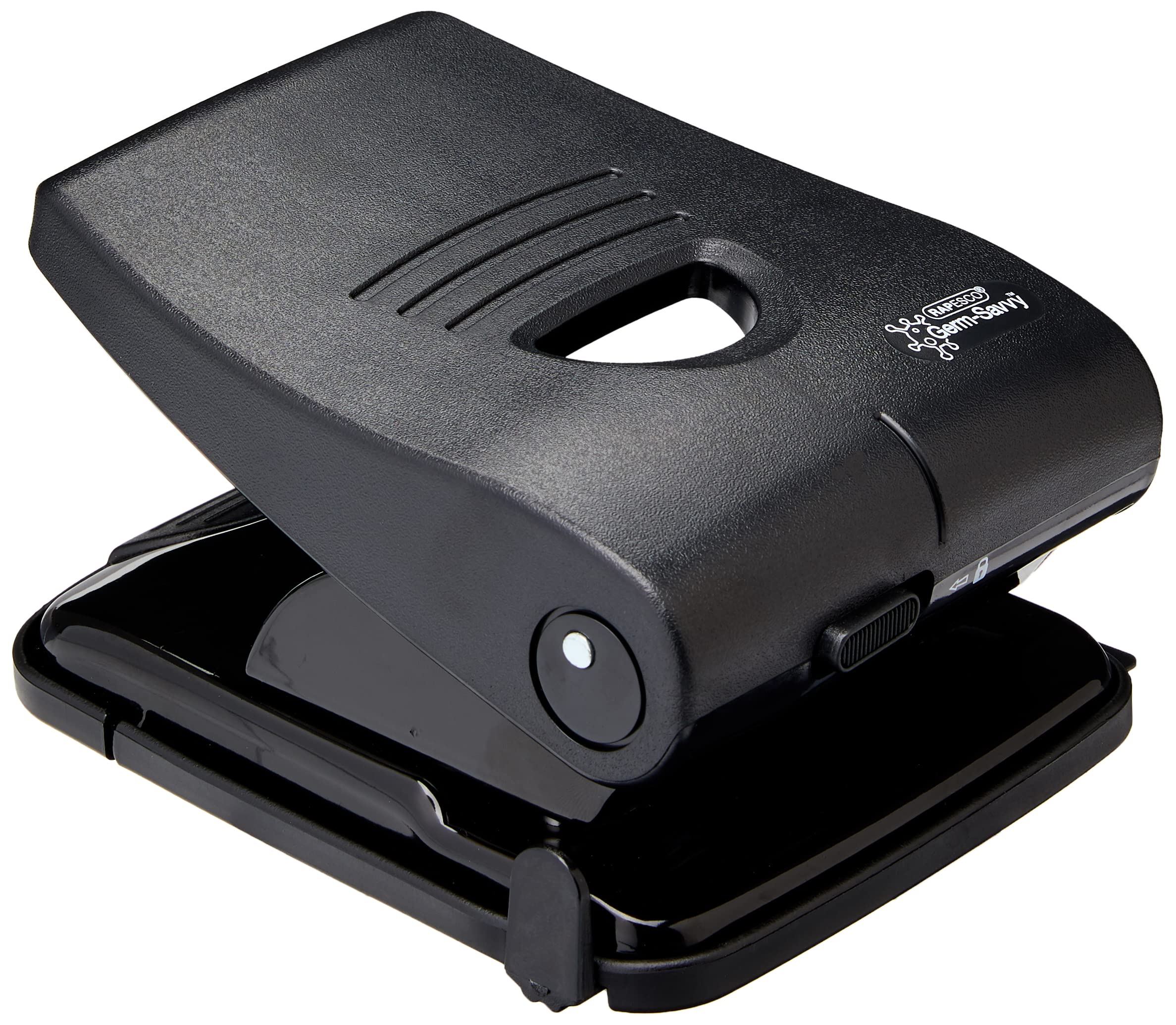 Rapesco PF835PB2 Germ-Savvy Antibacterial, 835-P Heavy Duty 2-Hole Punch, 40 Sheet Capacity