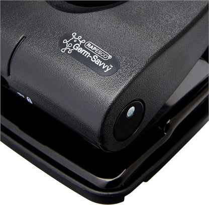 Rapesco PF835PB2 Germ-Savvy Antibacterial, 835-P Heavy Duty 2-Hole Punch, 40 Sheet Capacity