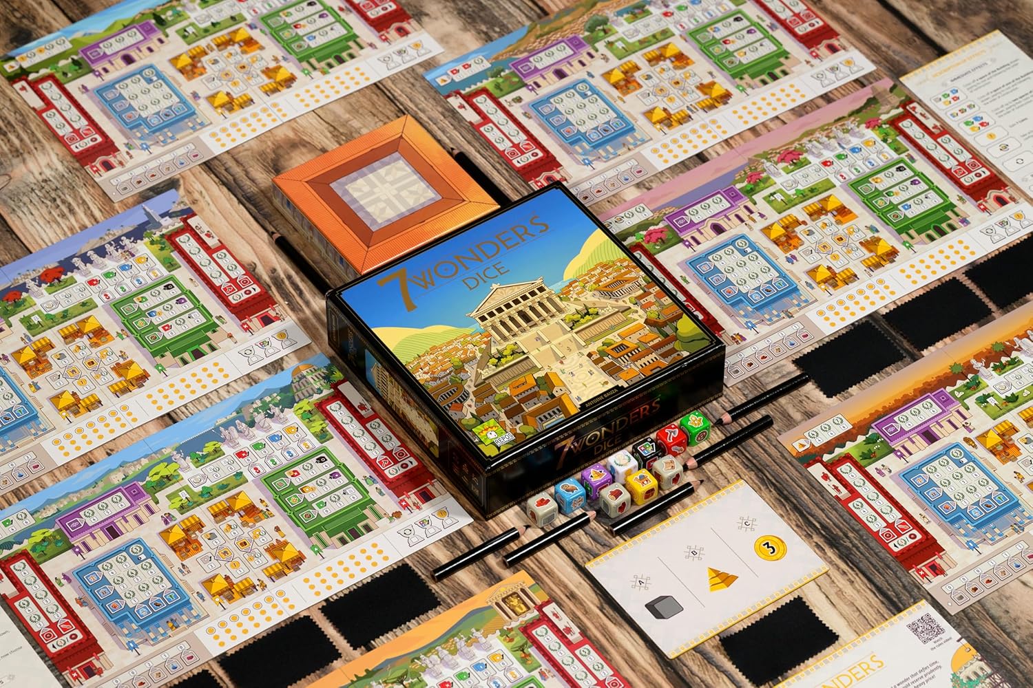Asmodee | 7 Wonders: Dice | Strategy Family Game | Ages 10+ | 3-7 Players | 30 Minutes Playing Time
