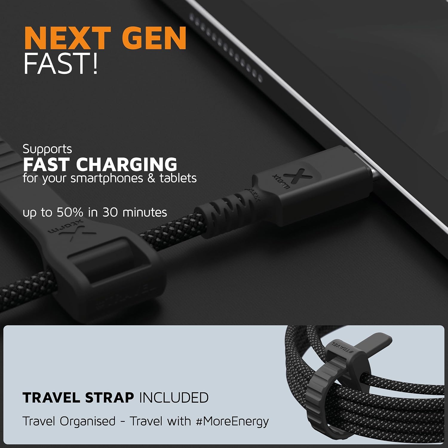 Xtorm - Next Gen Usb-A / Usb-C Cable - Black - 1.5M