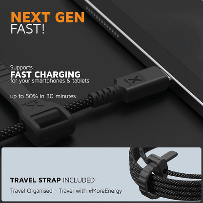 Xtorm - Next Gen Usb-A / Usb-C Cable - Black - 1.5M