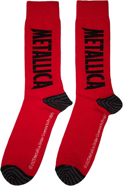 Metallica - Metallica Unisex Ankle Socks: Stressed Logo (Red) (Uk Size 6 - 11)